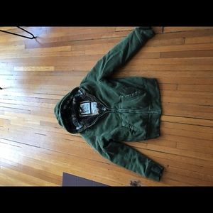 Ruehl rugged fur lined fleece jacket